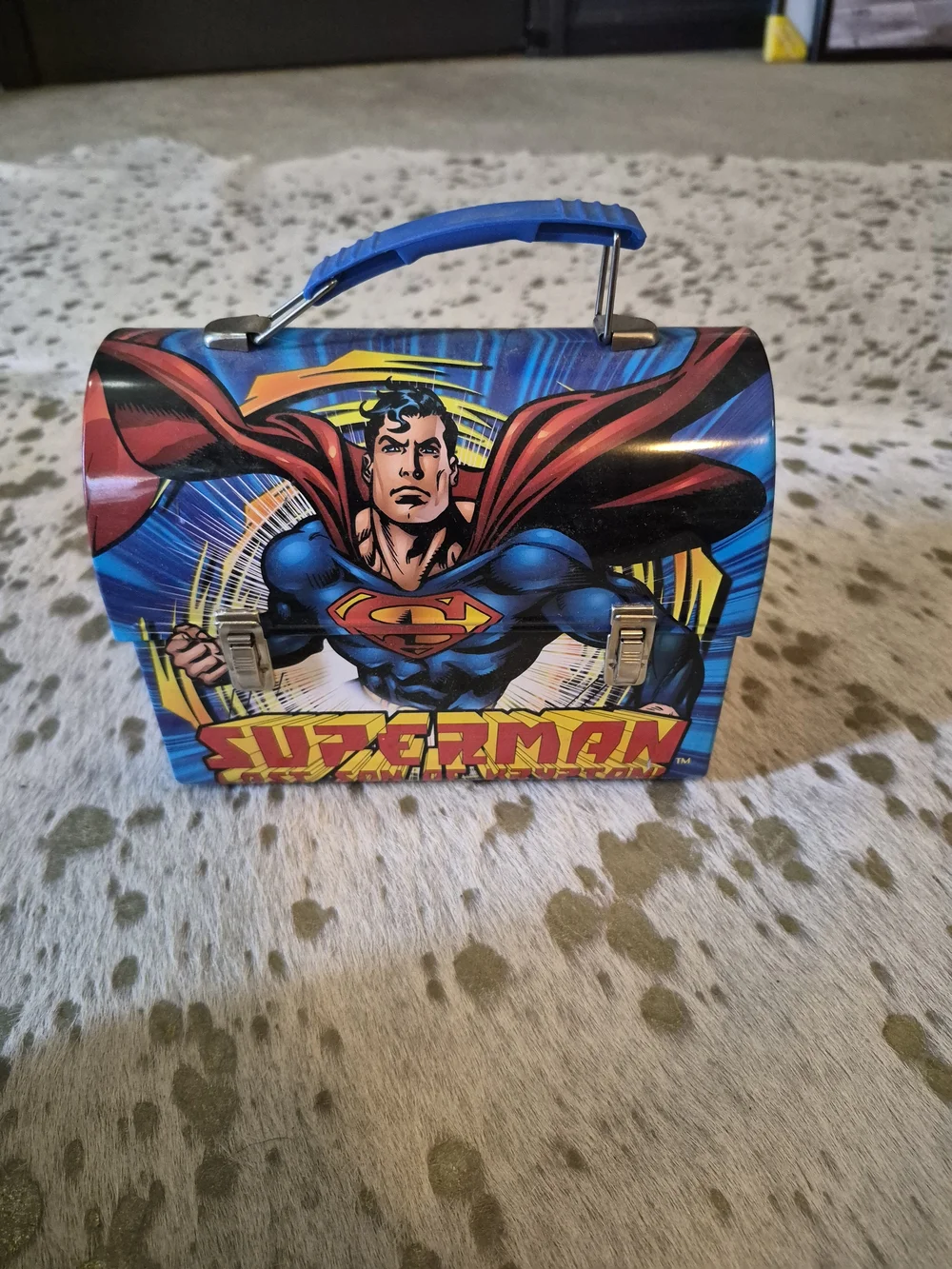 Superman Graphic Lunch Bag - Blue/Red Comic Design